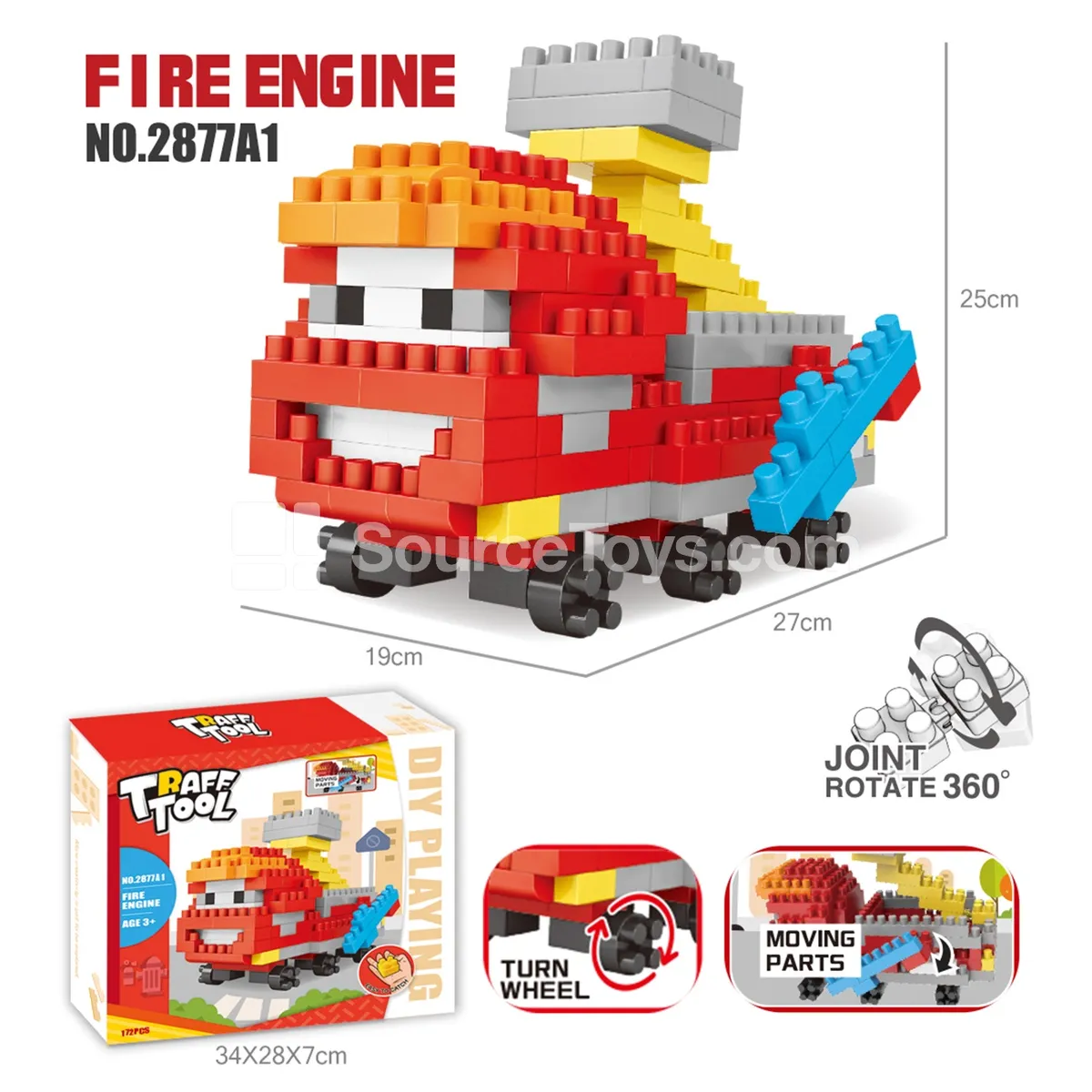 Fire Truck Building Block Set, 172 Pieces (2877A1) Fire Truck Building Block Set, 172 Pieces (2877A1)