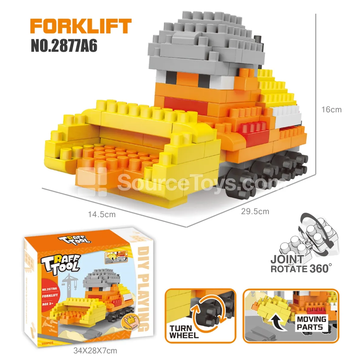 Excavator Building Blocks, 148 Pieces (2877A6) Excavator Building Blocks, 148 Pieces (2877A6)