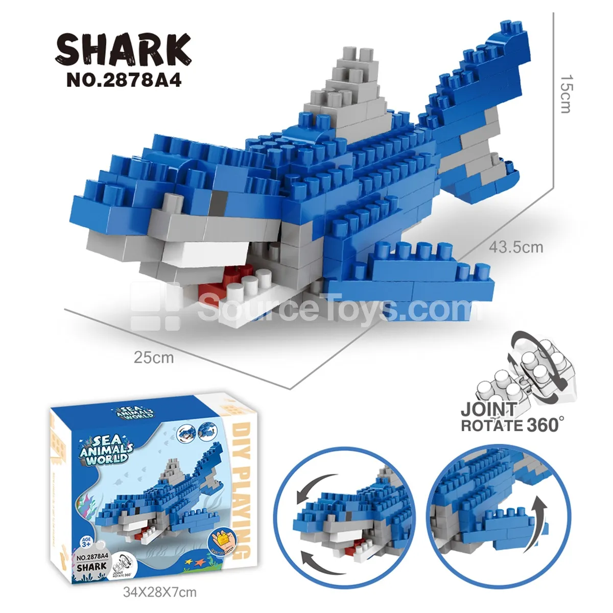 Shark Building Blocks, 158 Pieces (2878A4)