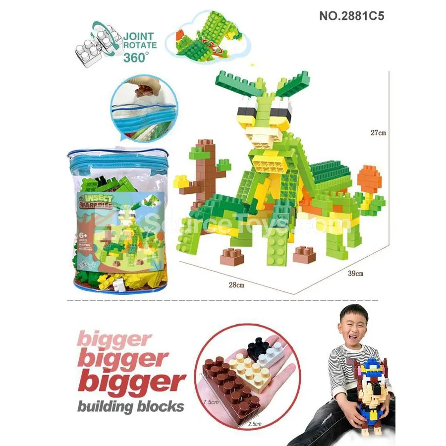 Praying Mantis Building Blocks Set, 211 Pieces (2881C5)