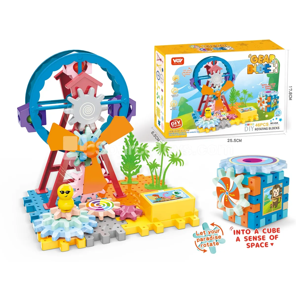 Rotating Ferris Wheel Gear Building Block Set, Electric (501-03A)