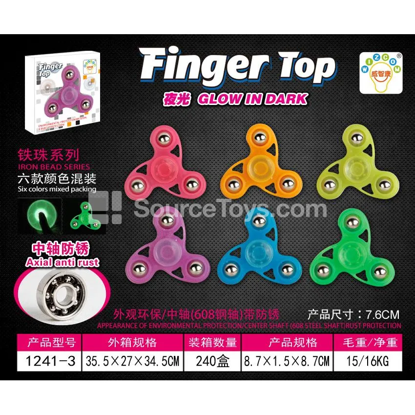 Finger Spinner with Metal Beads and 608 Steel Axle (1241-3)