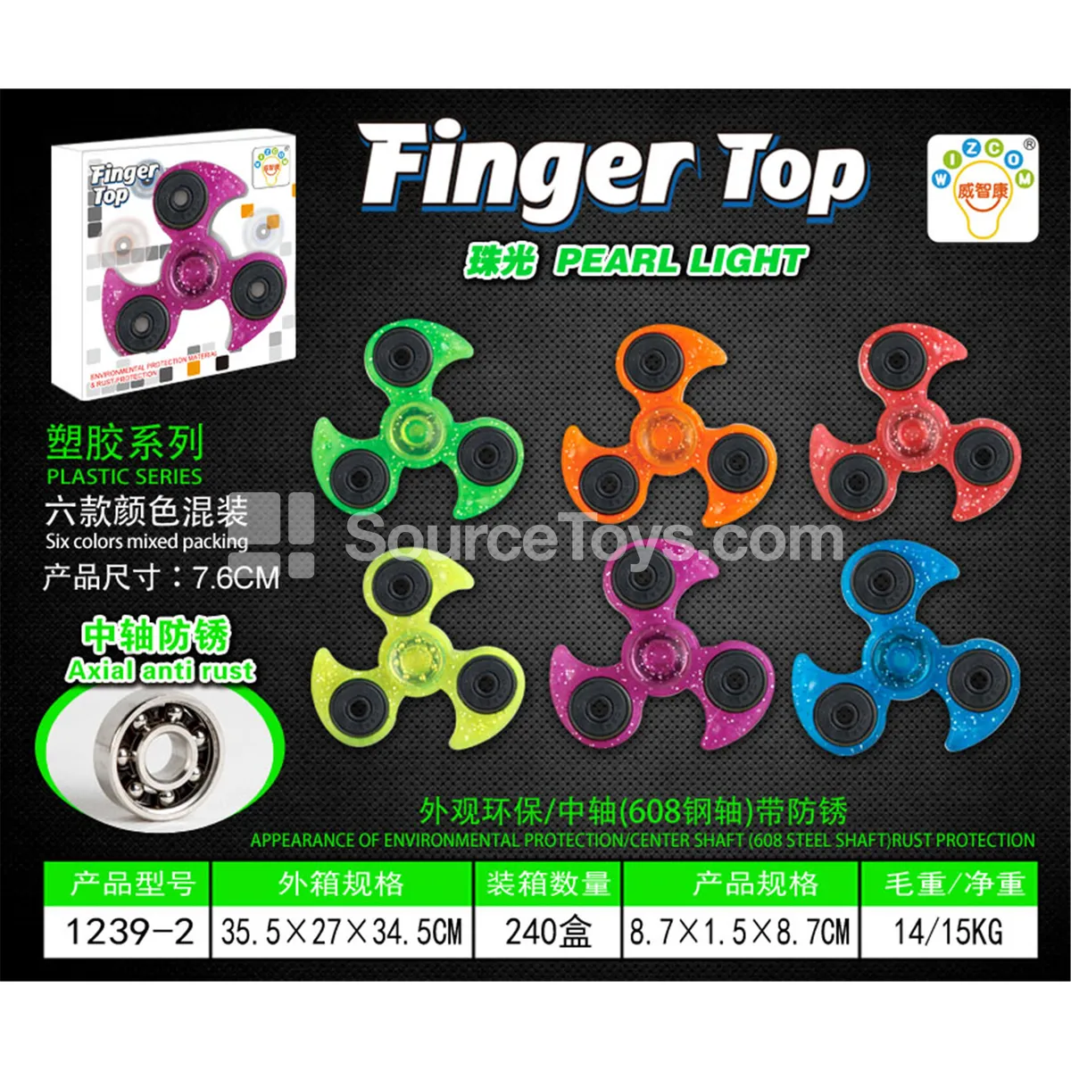 Ninja Fidget Spinner with 608 Steel Bearing (1239-2) Ninja Fidget Spinner with 608 Steel Bearing (1239-2)
