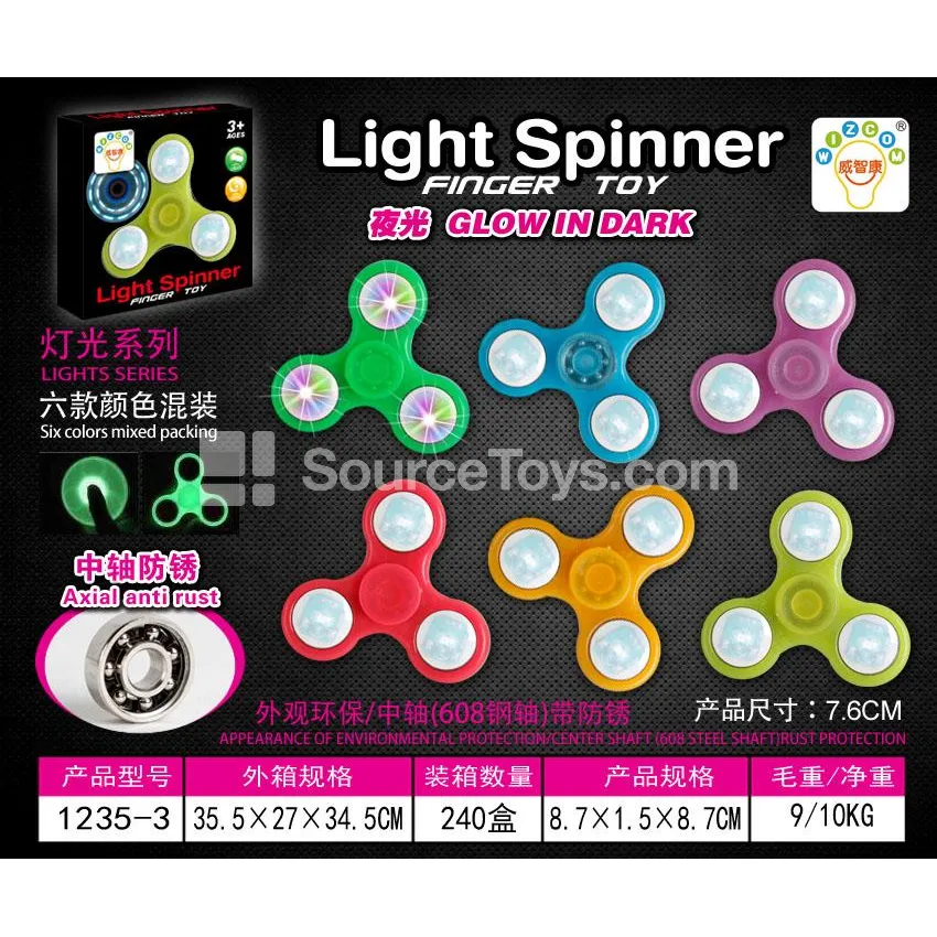 Three-Blade Light-Up Fidget Spinner (1235-3)