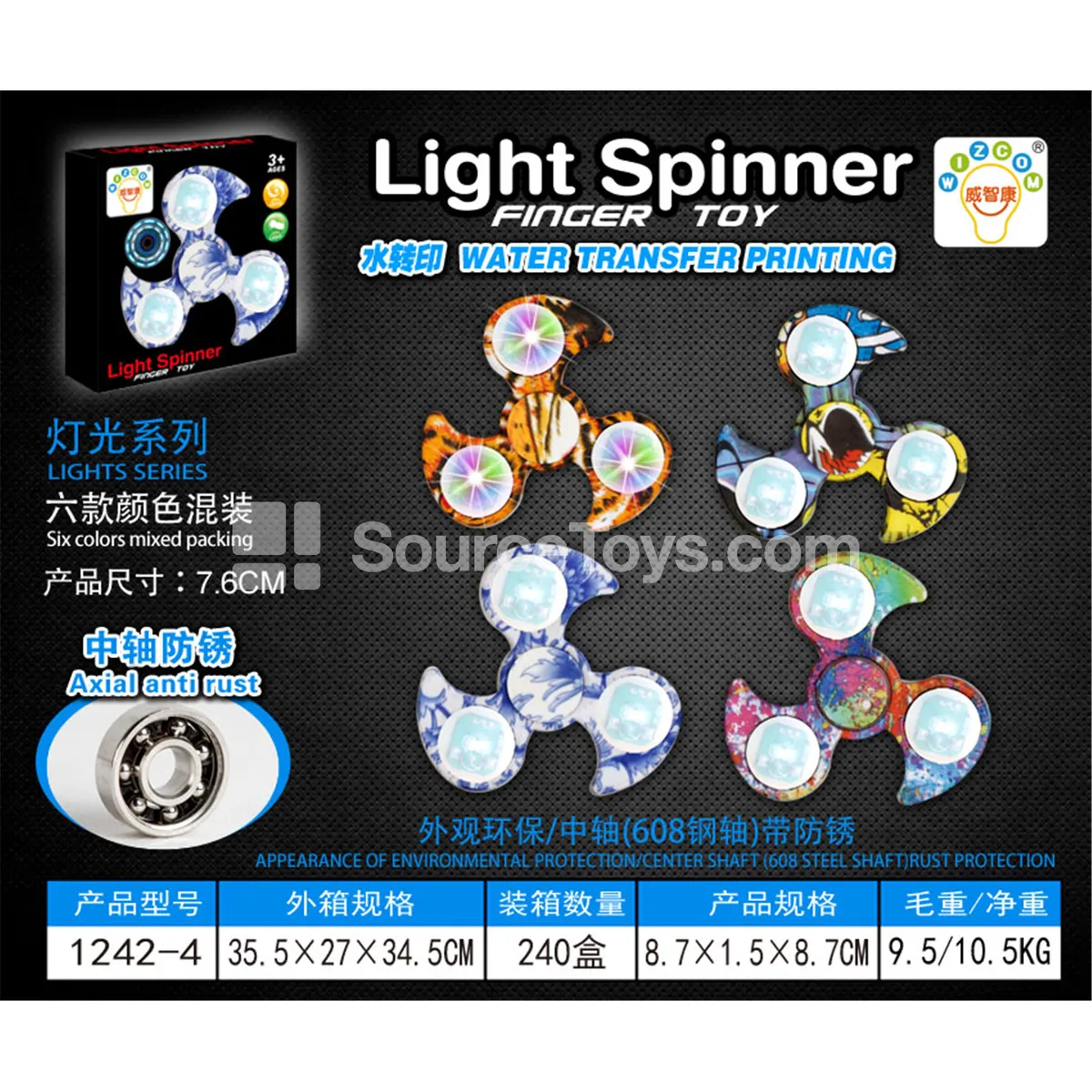 Ninja Fidget Spinner with Lights (1242-4) Ninja Fidget Spinner with Lights (1242-4)