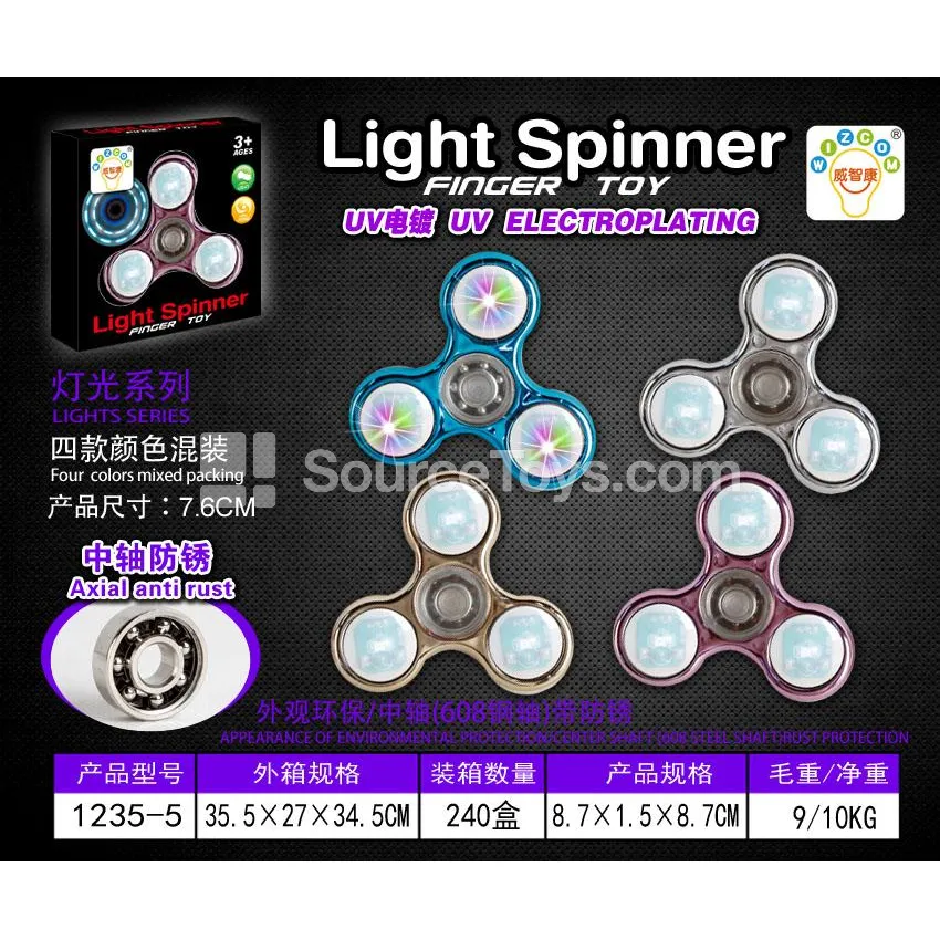 Three-Blade Light-Up Fidget Spinner (1235-5) Three-Blade Light-Up Fidget Spinner (1235-5)