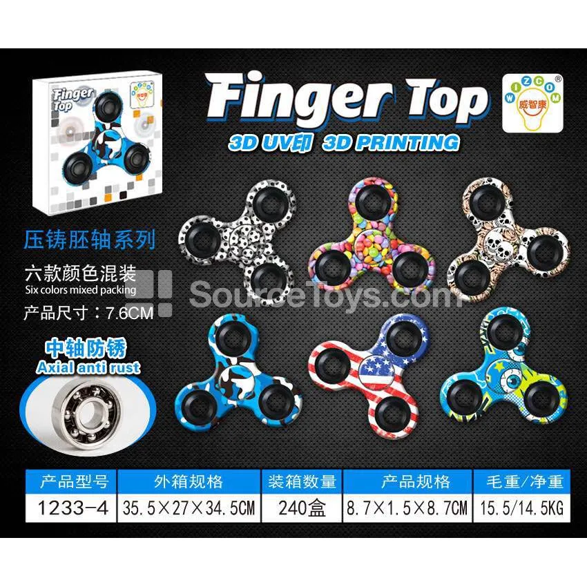 3D UV-Printed Fidget Spinner (1233-4)