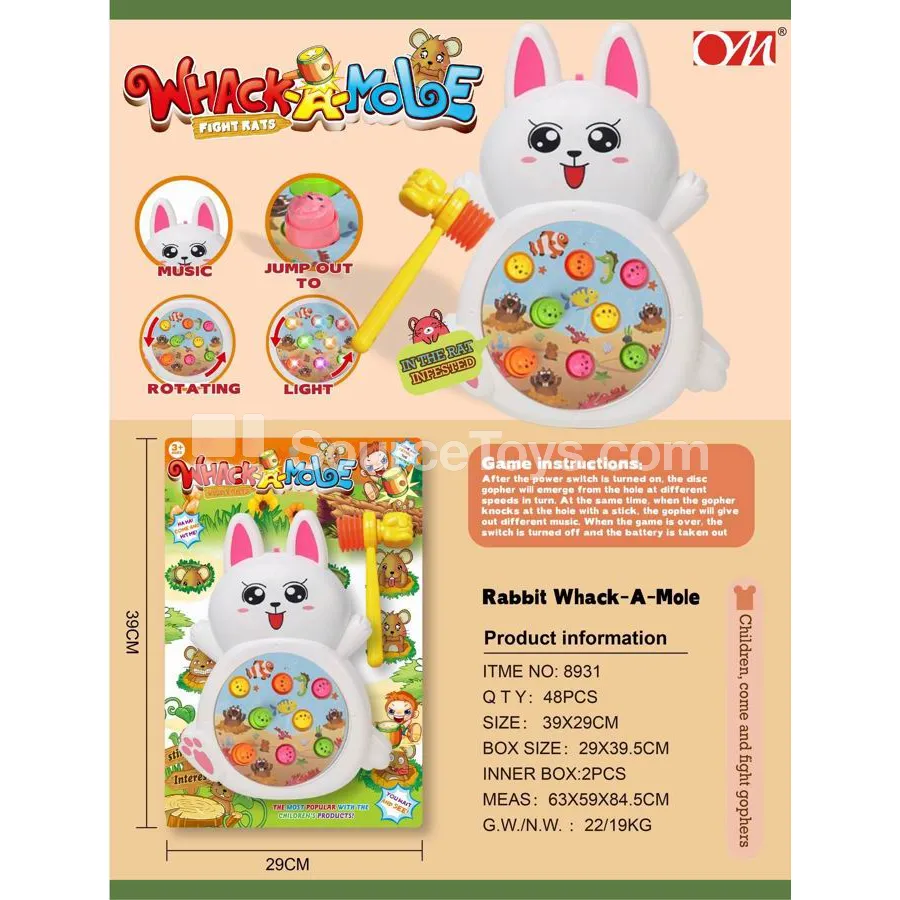 Bunny Light & Music Rotating Whack-a-Mole Toy (8931) Bunny Light & Music Rotating Whack-a-Mole Toy (8931)