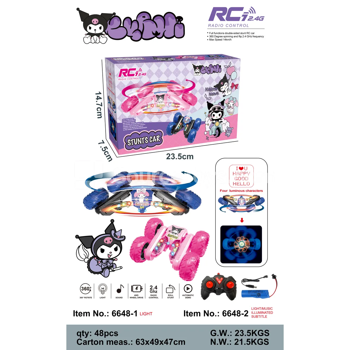 Remote Control Stunt Car with Butterfly Bloom Lights (6648-1) Remote Control Stunt Car with Butterfly Bloom Lights (6648-1)