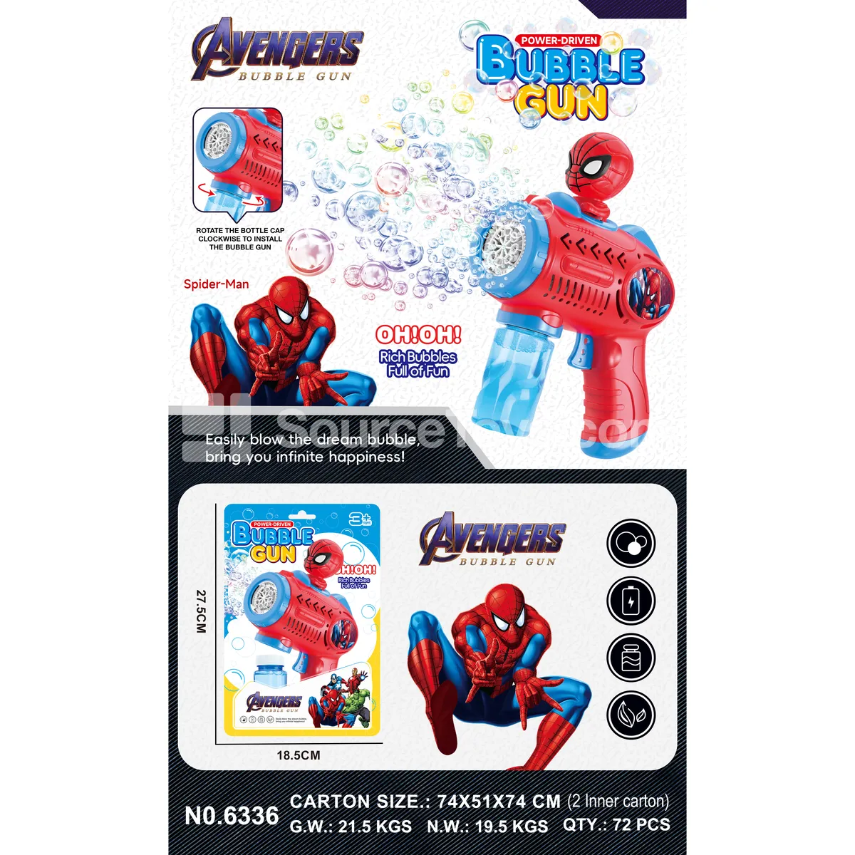 8-Hole Automatic Bubble Gun (6336) 8-Hole Automatic Bubble Gun (6336)