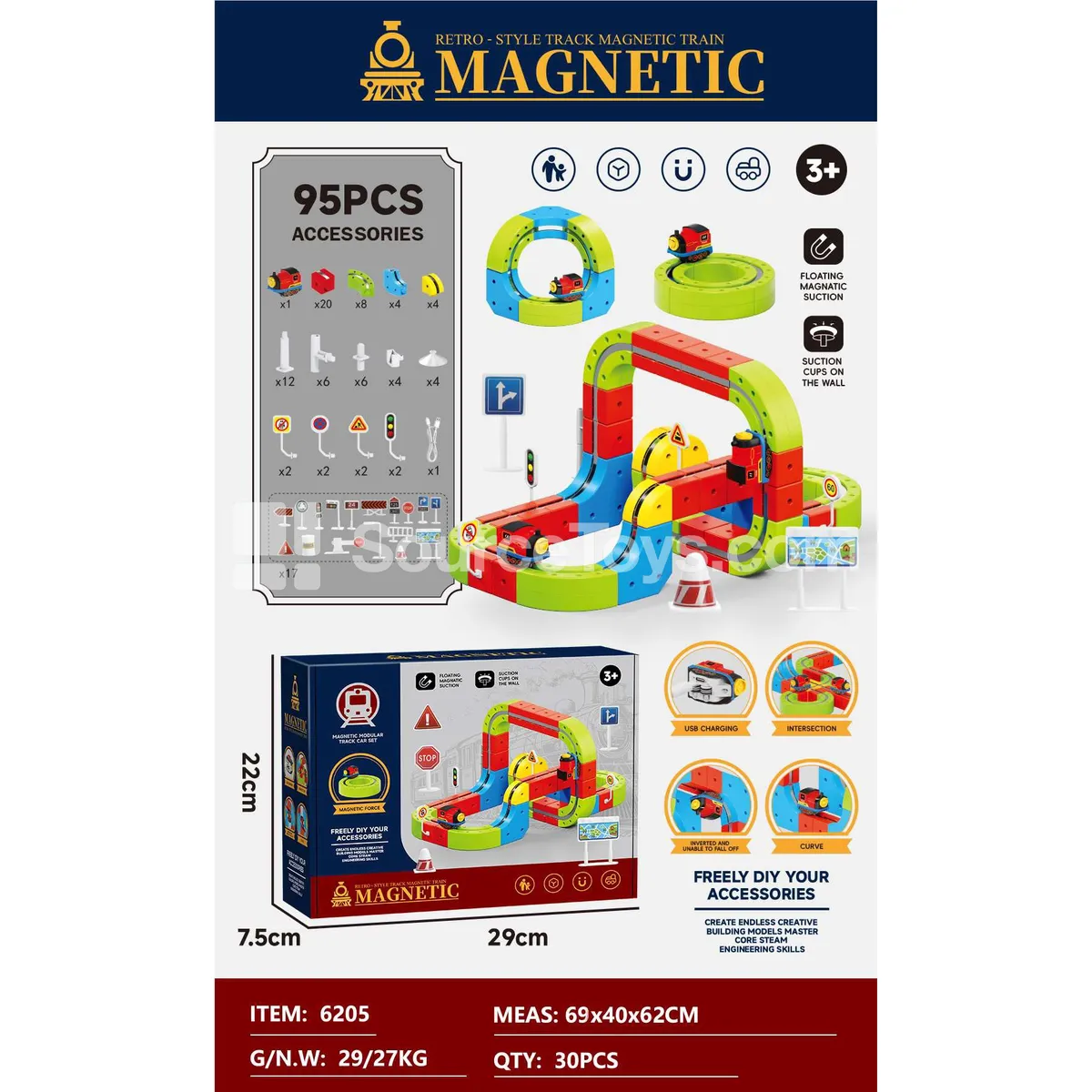 Classic Magnetic Building Block Track Car (6205) Classic Magnetic Building Block Track Car (6205)