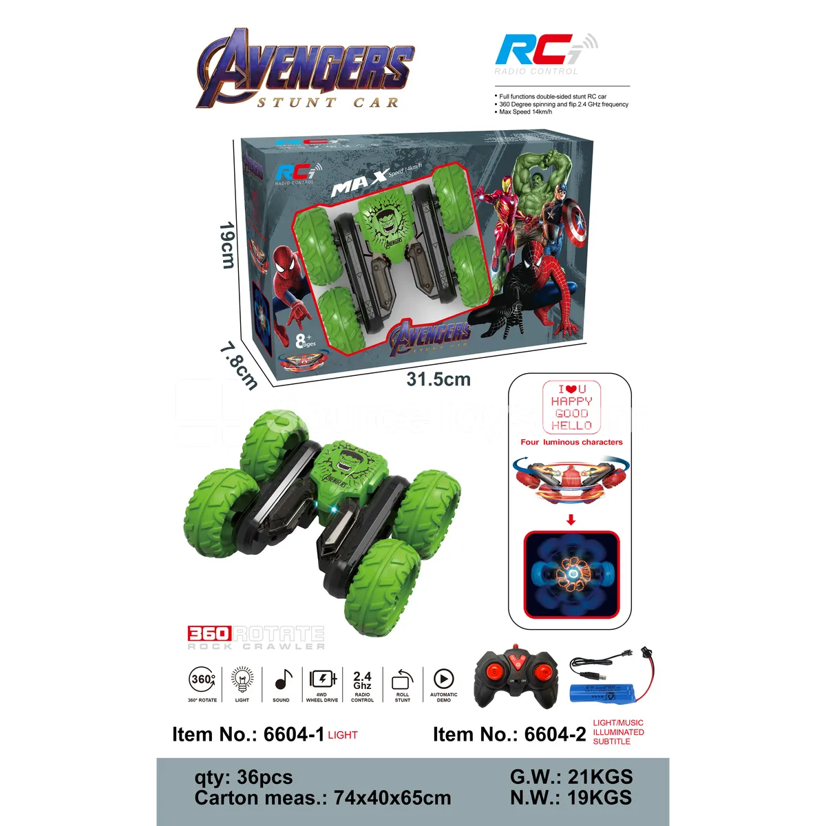Remote Control Stunt Car with Butterfly-Opening Action, Lights and Music (6604-2) Remote Control Stunt Car with Butterfly-Opening Action, Lights and Music (6604-2)