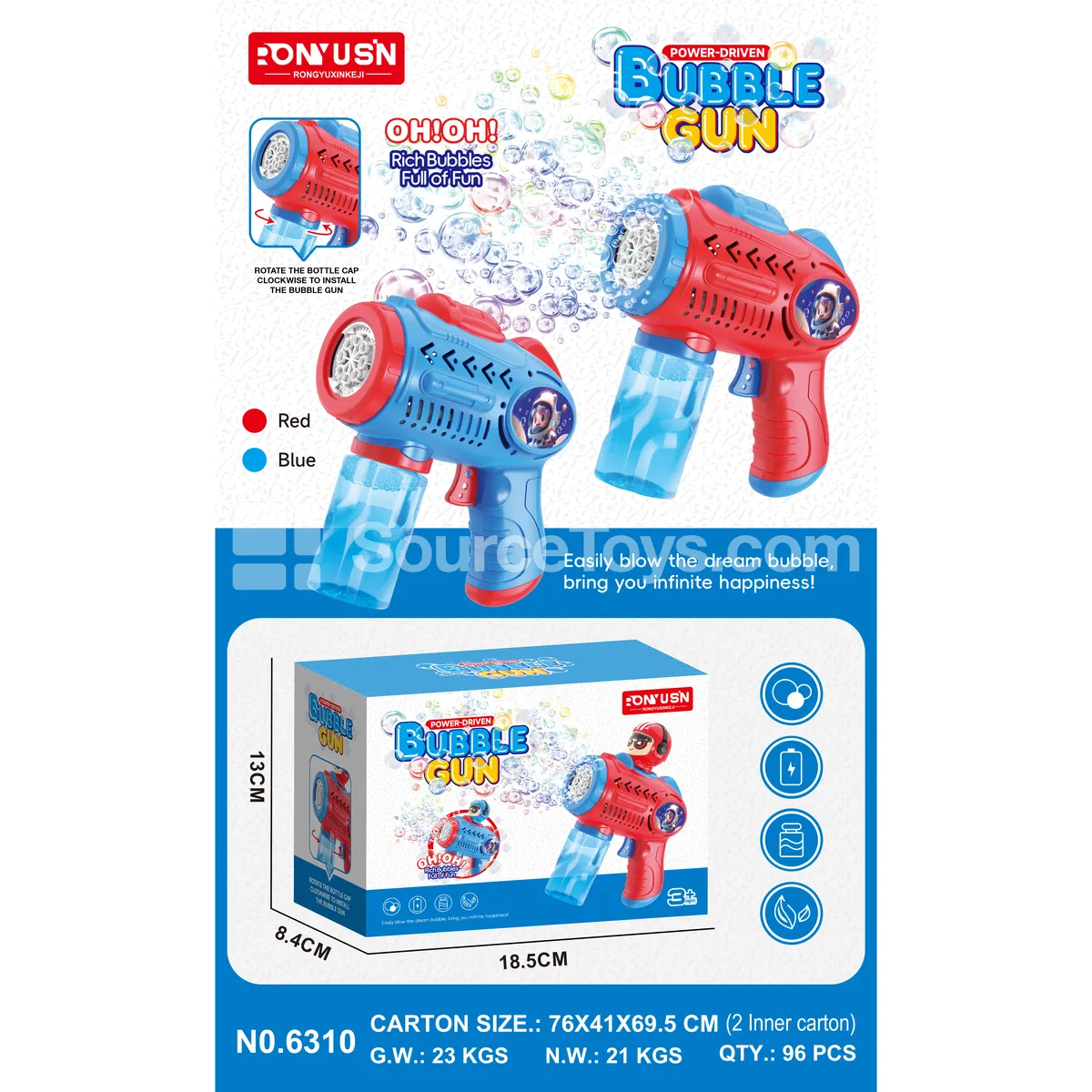 Space-Themed 8-Hole Automatic Bubble Gun (6310) Space-Themed 8-Hole Automatic Bubble Gun (6310)