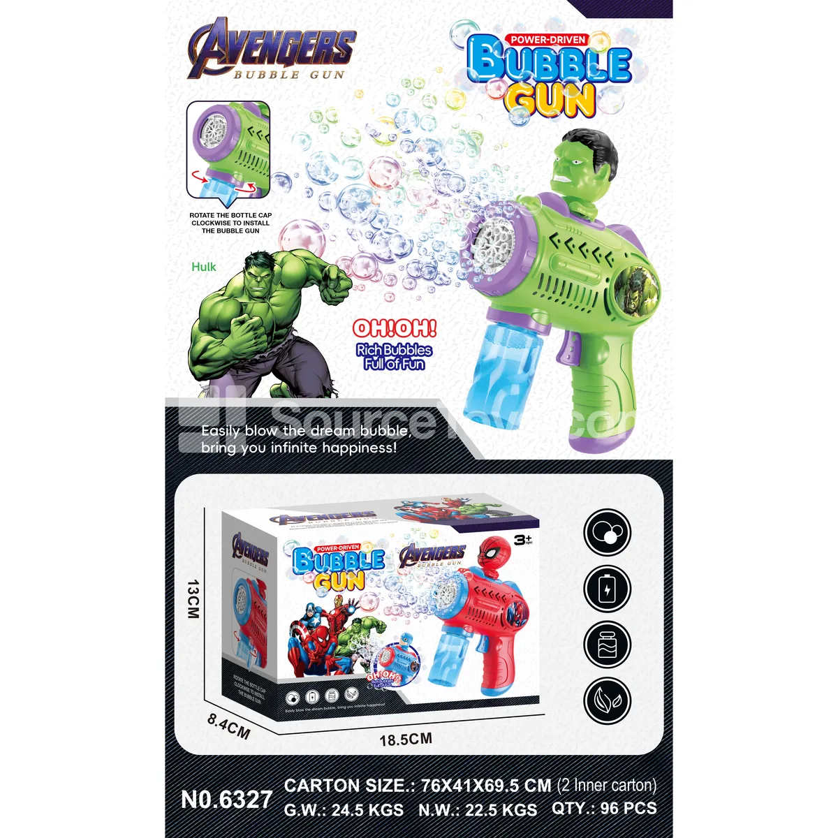 8-Hole Automatic Bubble Gun (6327) 8-Hole Automatic Bubble Gun (6327)