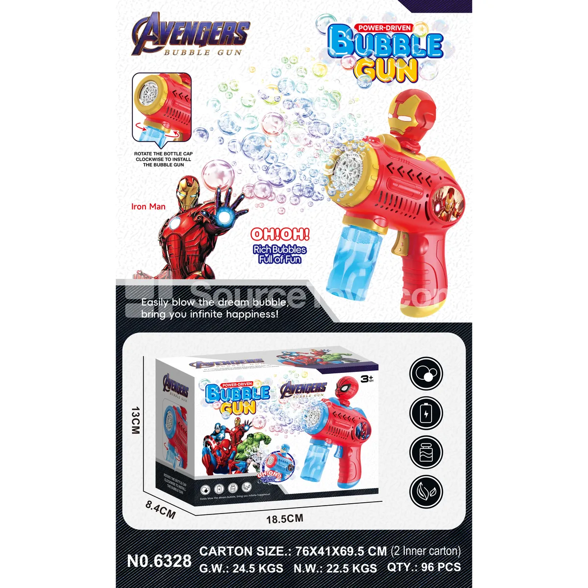 8-Hole Automatic Bubble Gun (6328) 8-Hole Automatic Bubble Gun (6328)