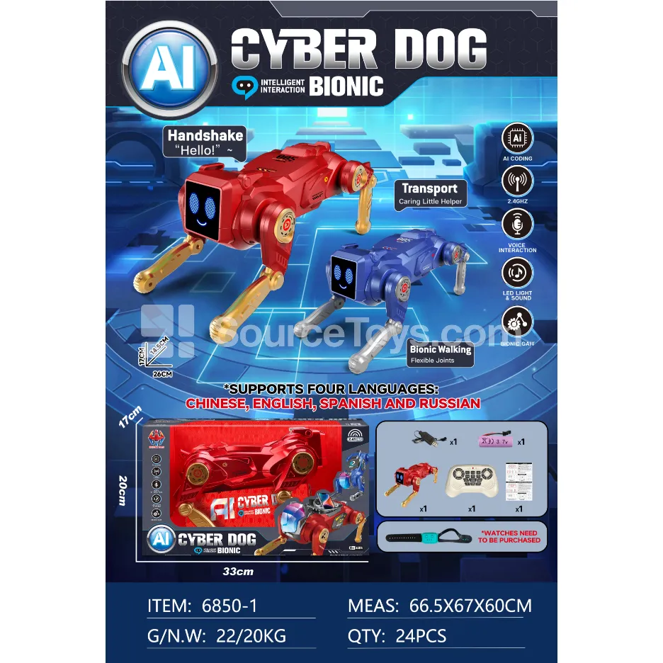 AI Smart Robot Dog with Metallic Finish (6850-1) AI Smart Robot Dog with Metallic Finish (6850-1)