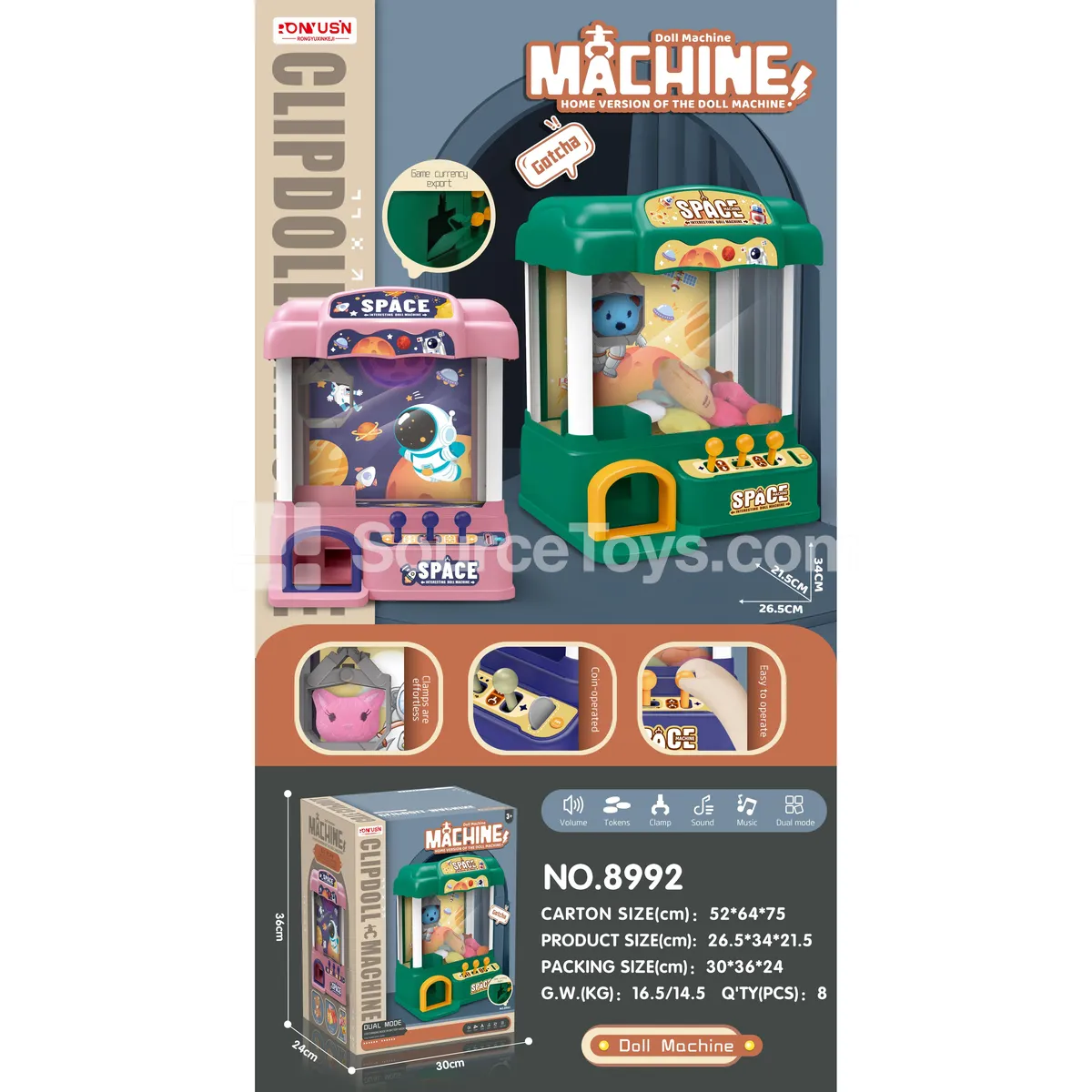 Light and Music Claw Machine Toy (8992) Light and Music Claw Machine Toy (8992)