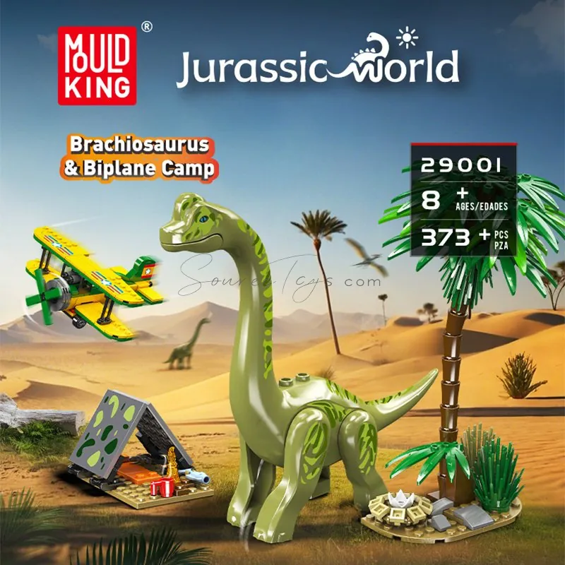 Jurassic World Series Long-Necked Dinosaur Camp Dino Egg Building Blocks (English Version) 373pcs