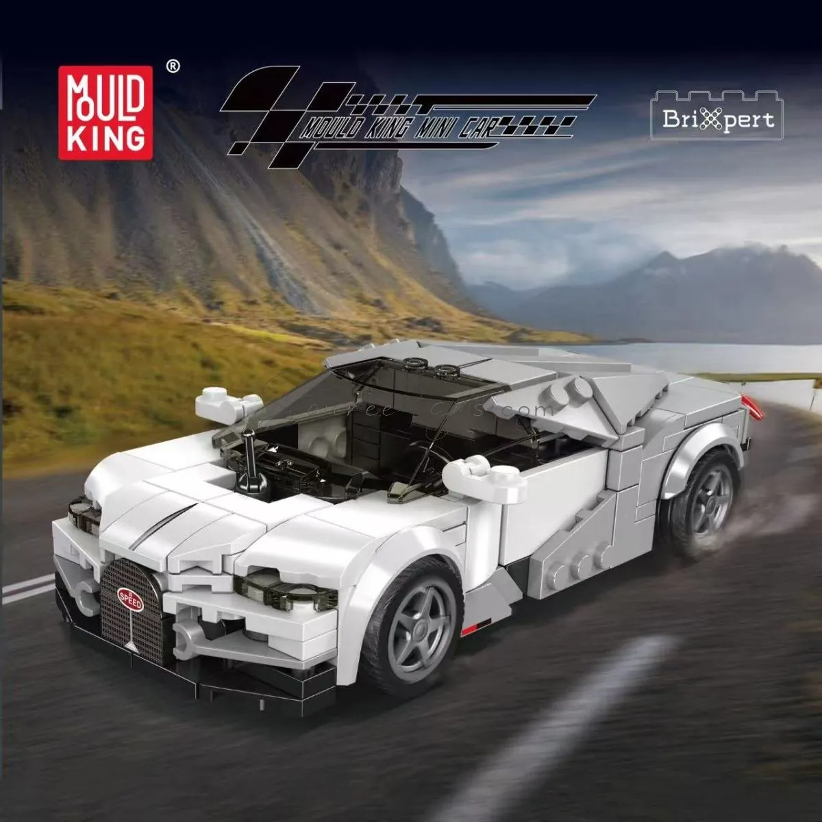 8-Car Display Case Set  Tourbillon Hybrid Sports Car Building Blocks