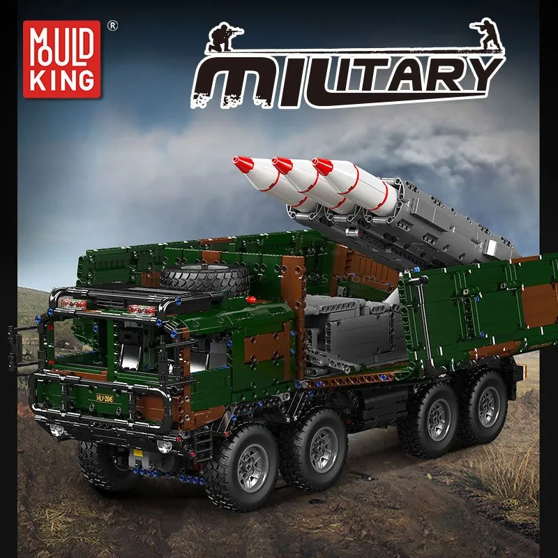 Box 8x4 Missile Truck (Forest Camo) APP Version Building Block Set 3594/PCS