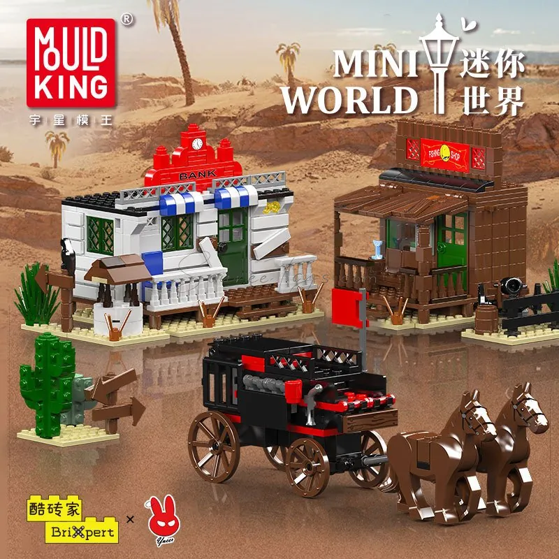 Mini World Wild West Bank Robbery Scene Building Blocks Set Mini World Wild West Bank Robbery Scene Building Blocks Set