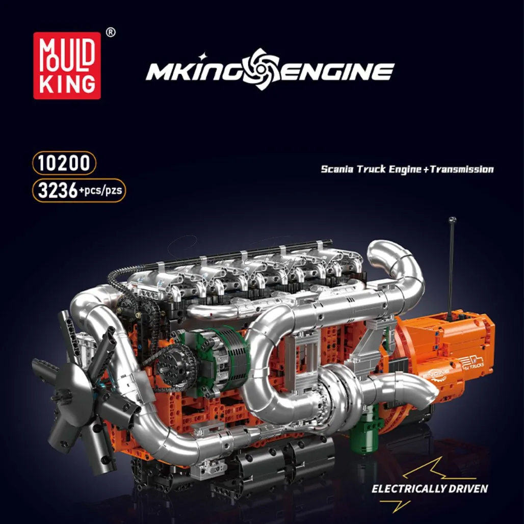 Scania Truck Engine & Gearbox (Motorized) Building Blocks Set