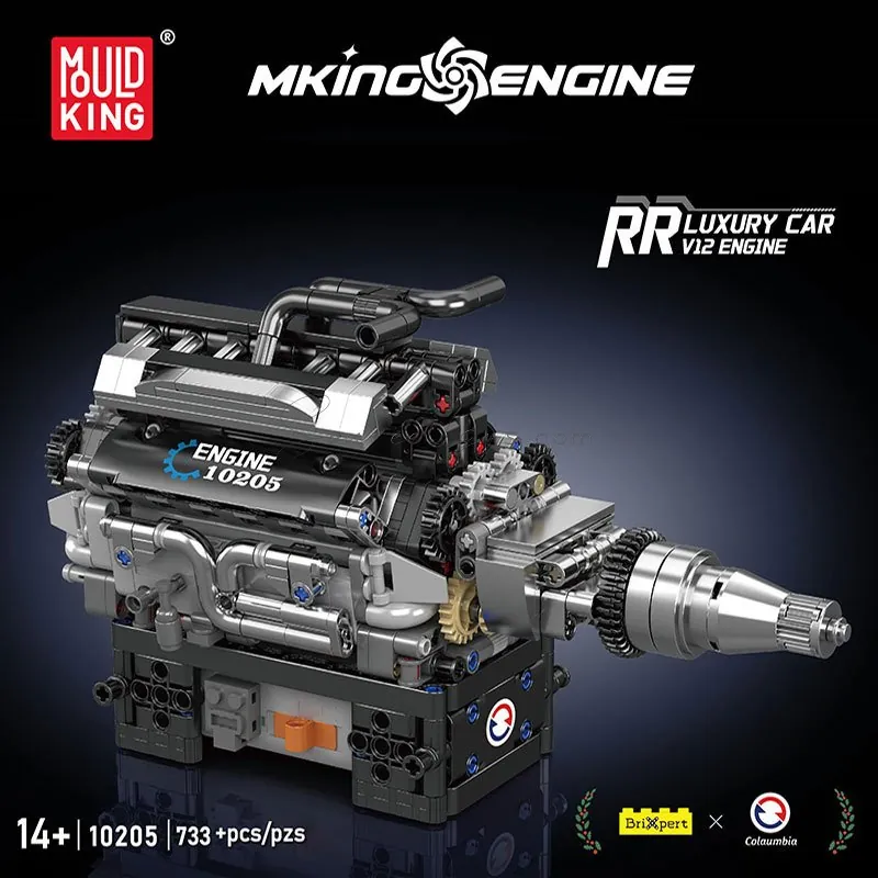 V12 Engine Building Blocks Set (Motorized) 733pcs