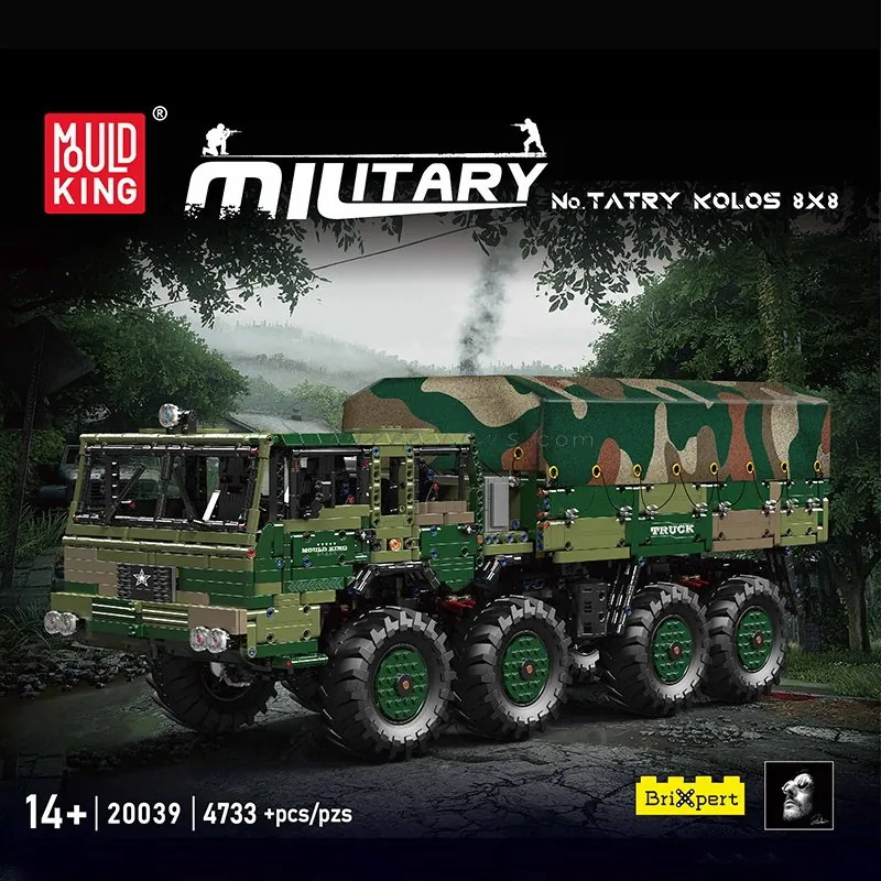 Military Series Tatra KOLOS 8X8 Camo Electric APP Control Building Blocks Set Military Series Tatra KOLOS 8X8 Camo Electric APP Control Building Blocks Set