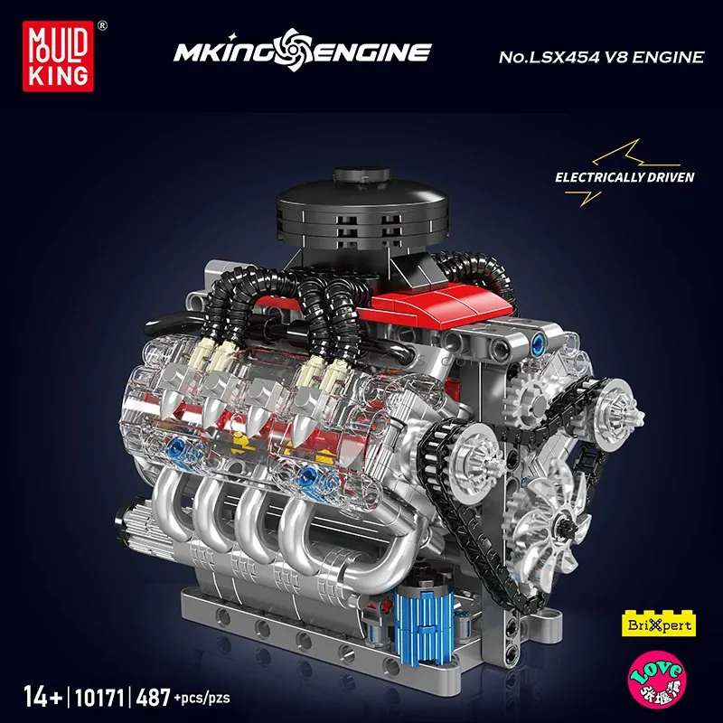 LSX454 V8 Engine Building Set (Motorized, English Version)