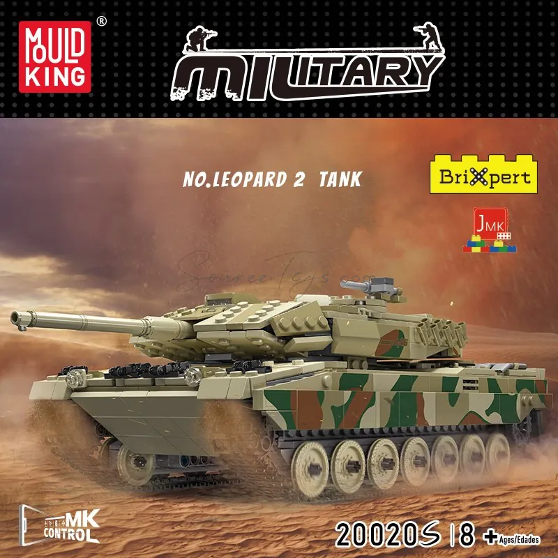 Military Series Leopard 2 Tank Building Blocks (Electric Gyroscope with Sound) APP Version Military Series Leopard 2 Tank Building Blocks (Electric Gyroscope with Sound) APP Version