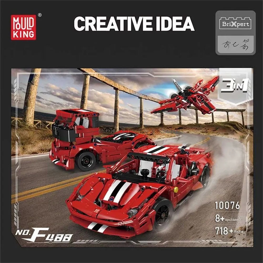DIY Assembly Building Blocks LaFerrari 488 3-in-1 Sports Car