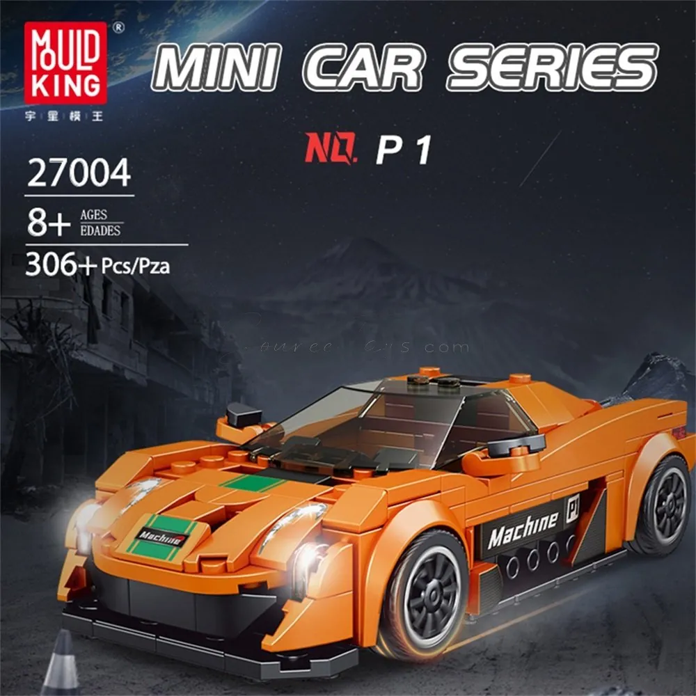 DIY Assembly Building Blocks P1 8-Cell Car Display Box Set (English Version)