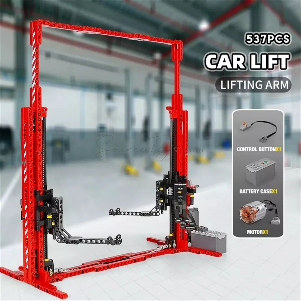 DIY Assembly Building Blocks Car Lift Platform Electric Version