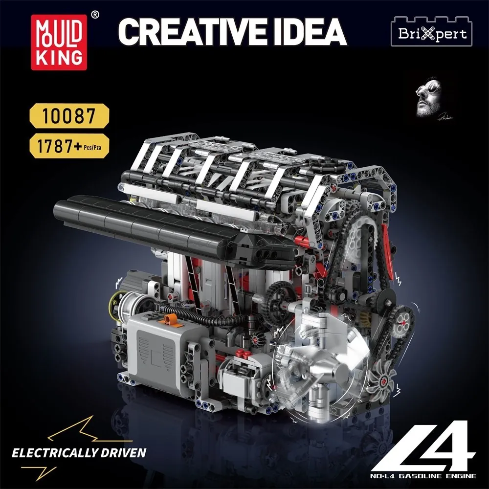 DIY Assembly Building Blocks Inline 4-Cylinder (L4) Gasoline Engine (Motor Driven) Full English Version DIY Assembly Building Blocks Inline 4-Cylinder (L4) Gasoline Engine (Motor Driven) Full English Version
