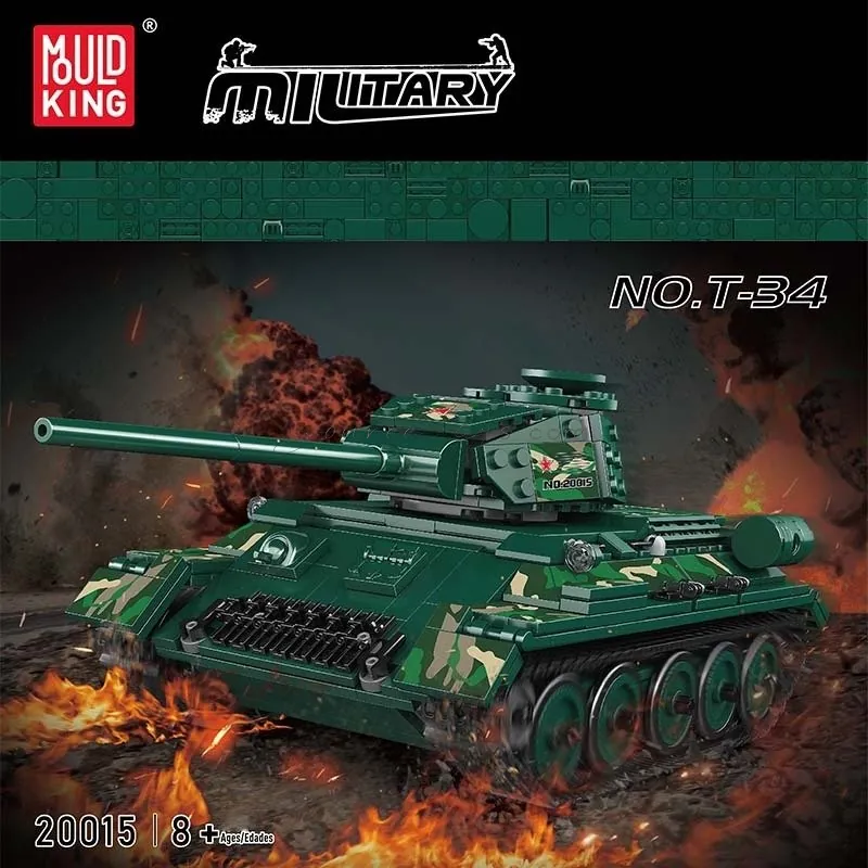 DIY Building Blocks T-34 Tank (Electric Gyro with Sound) APP Version DIY Building Blocks T-34 Tank (Electric Gyro with Sound) APP Version