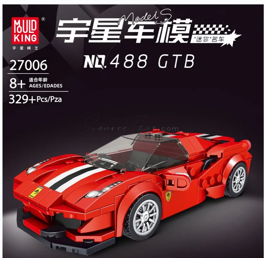 DIY Assembly Building Blocks 488GTB 8-Stud Car Display Box Set (English Version) DIY Assembly Building Blocks 488GTB 8-Stud Car Display Box Set (English Version)