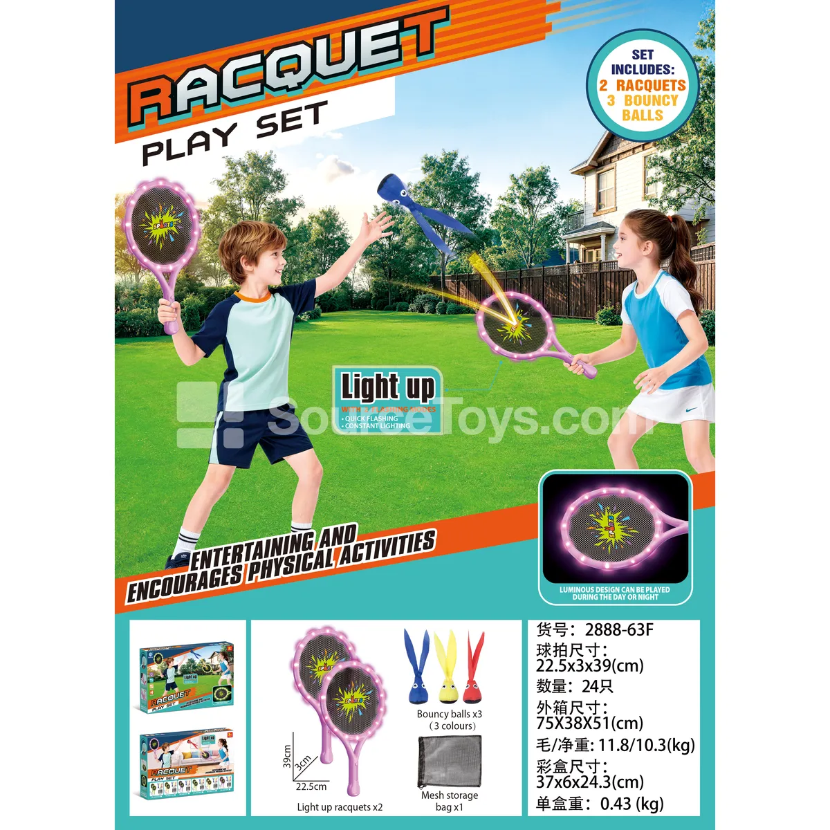 Light-Up Tennis Racket (Pink-Purple) Light-Up Tennis Racket (Pink-Purple)