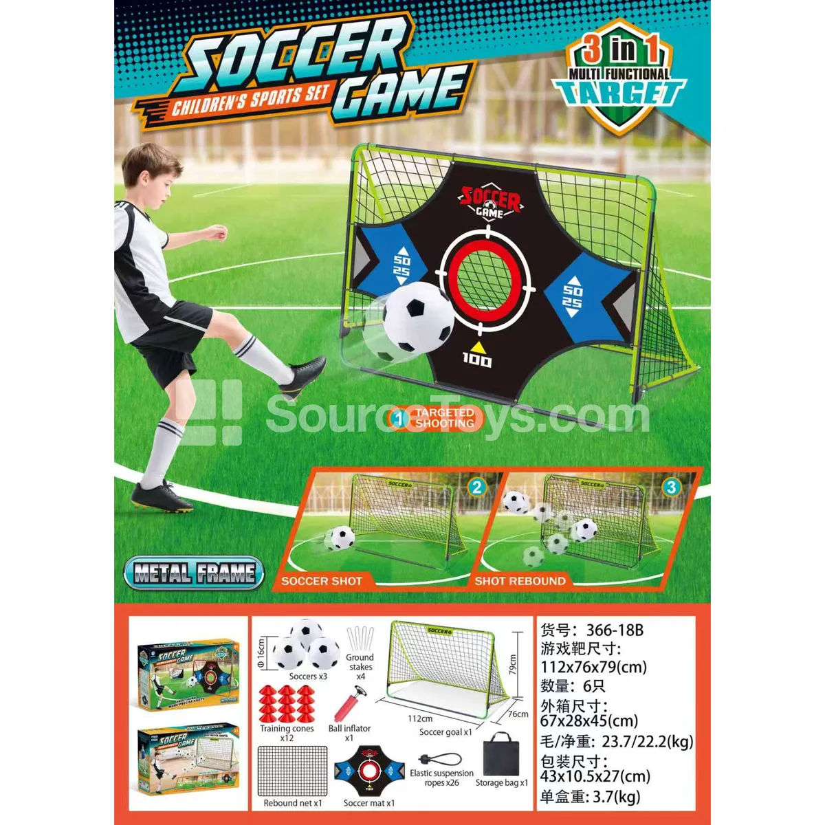 Green Soccer Goal Set with Black Net (Iron Frame) Green Soccer Goal Set with Black Net (Iron Frame)