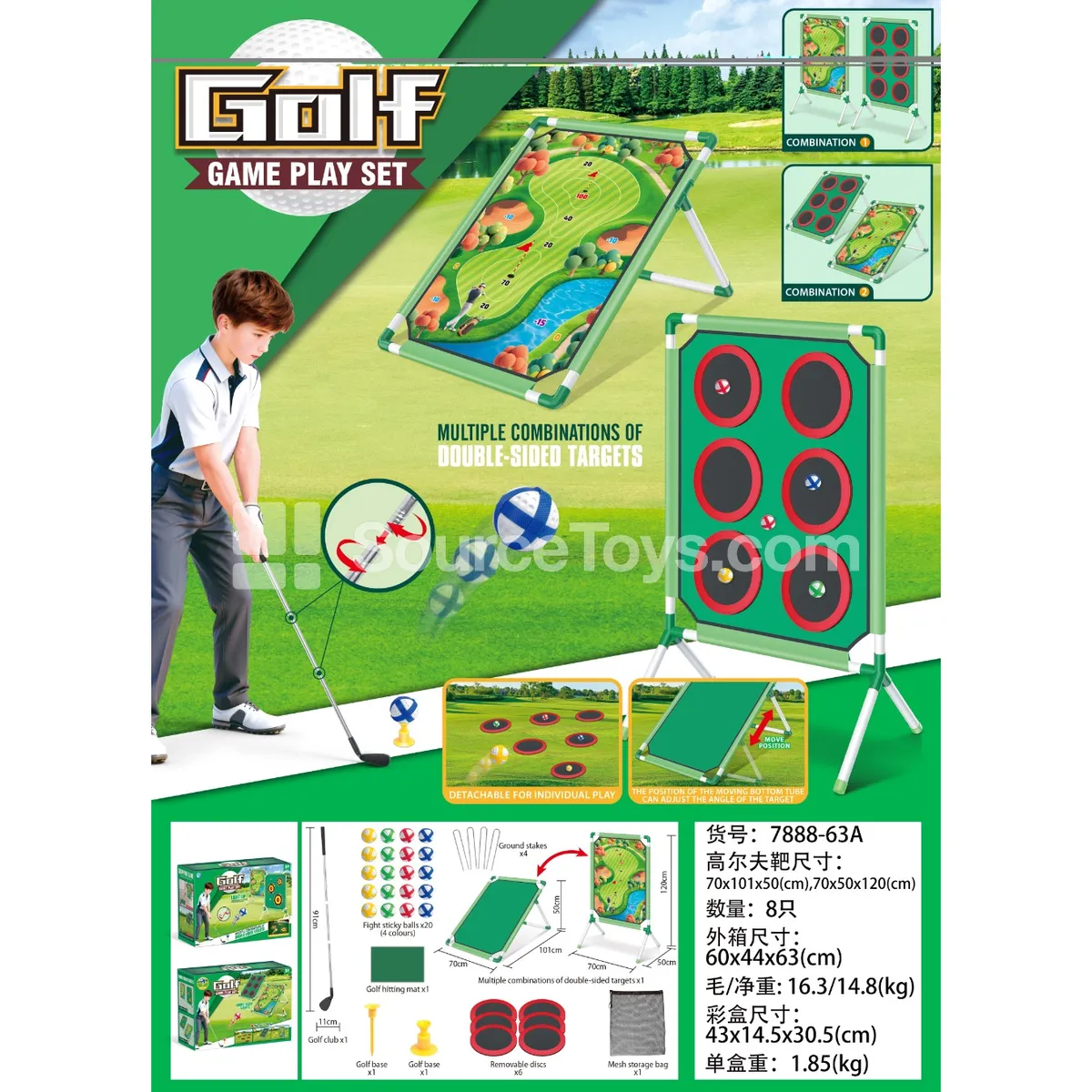 Double-Sided Golf Set with Stand