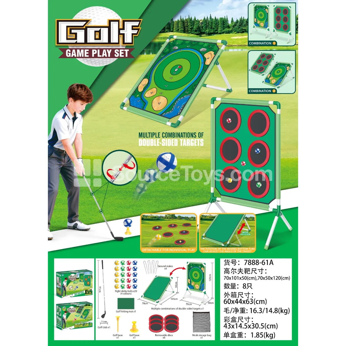 Double-Sided Golf Set with Stand
