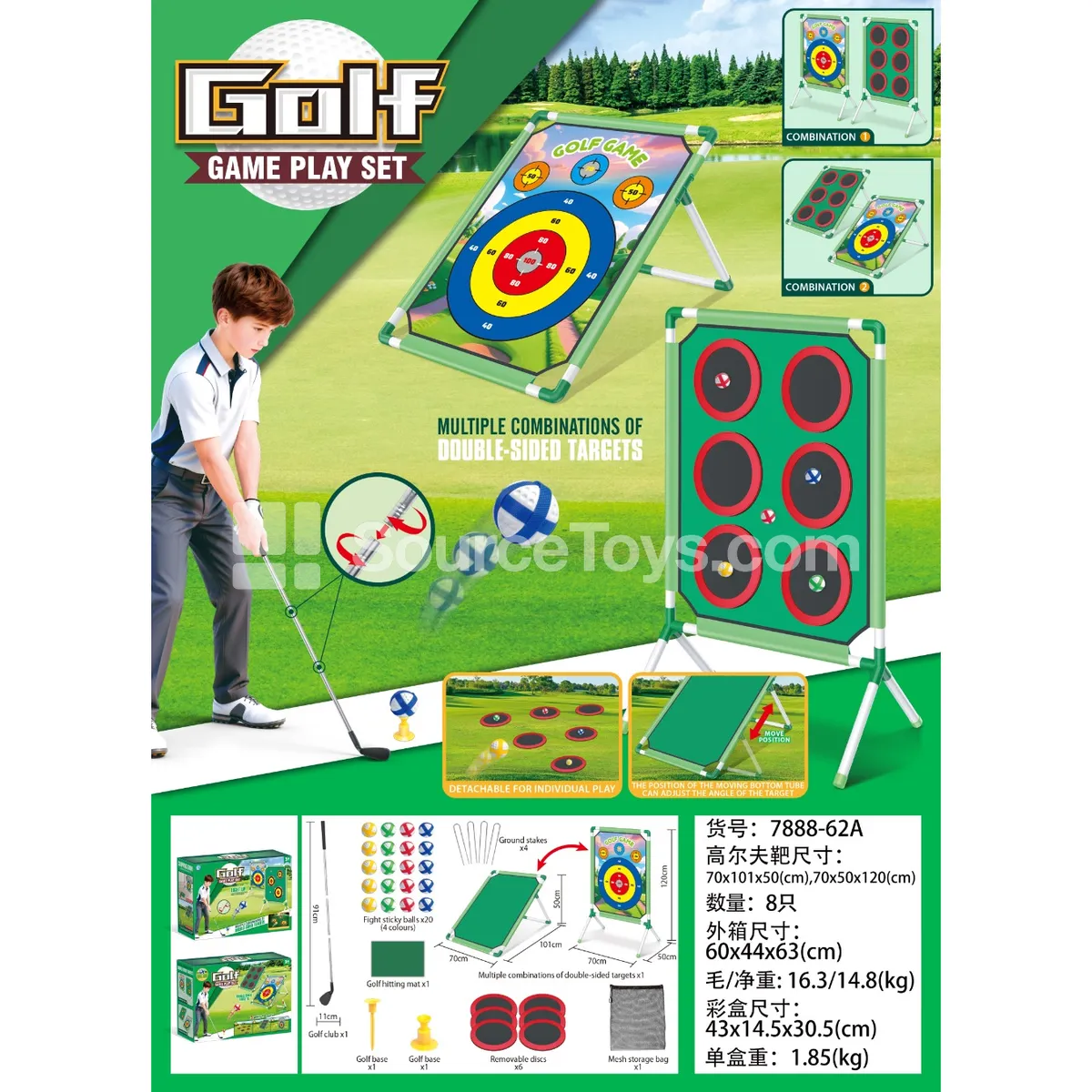 Double-Sided Golf Set with Stand