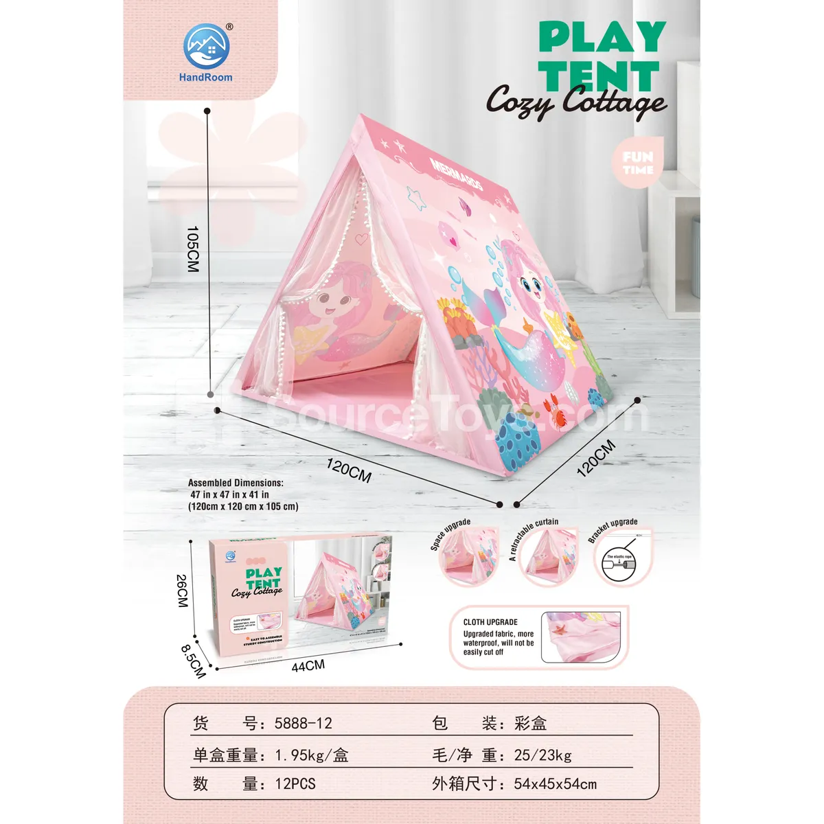 Pink Mermaid Triangle Tent