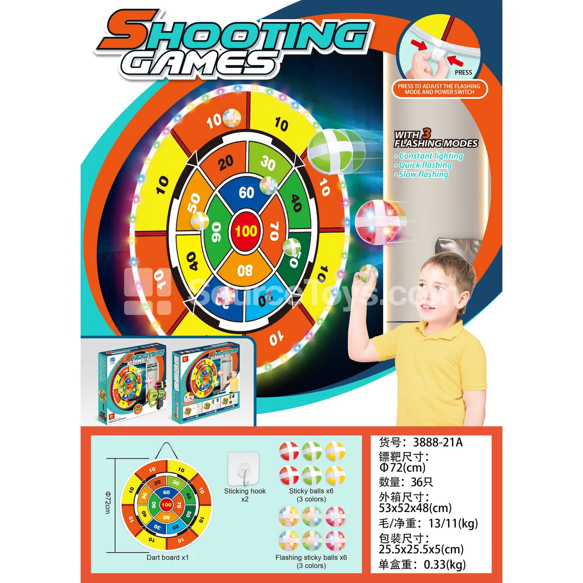 Light-Up Number Round Target Outdoor Sports Toy