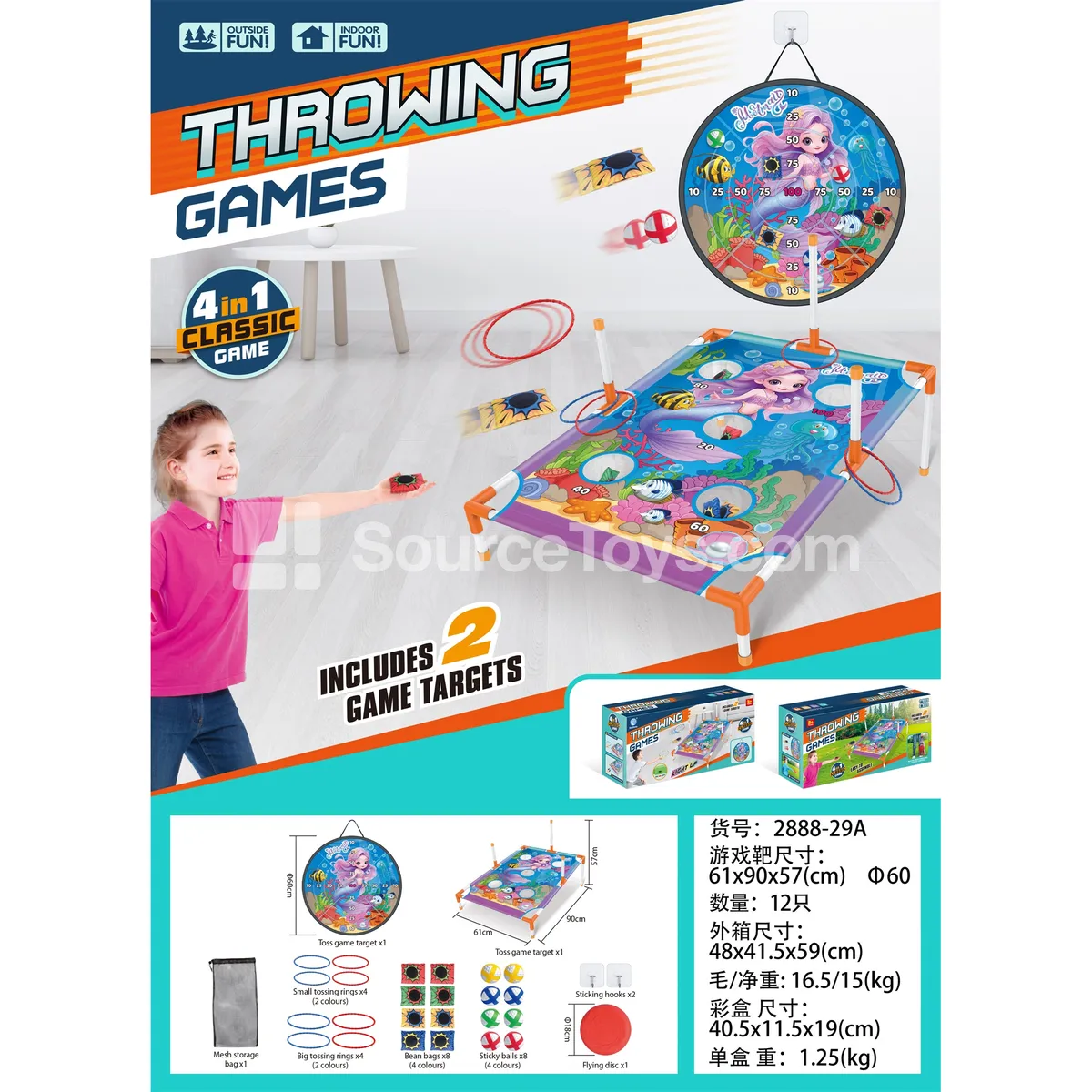Mermaid Throwing Target Stand