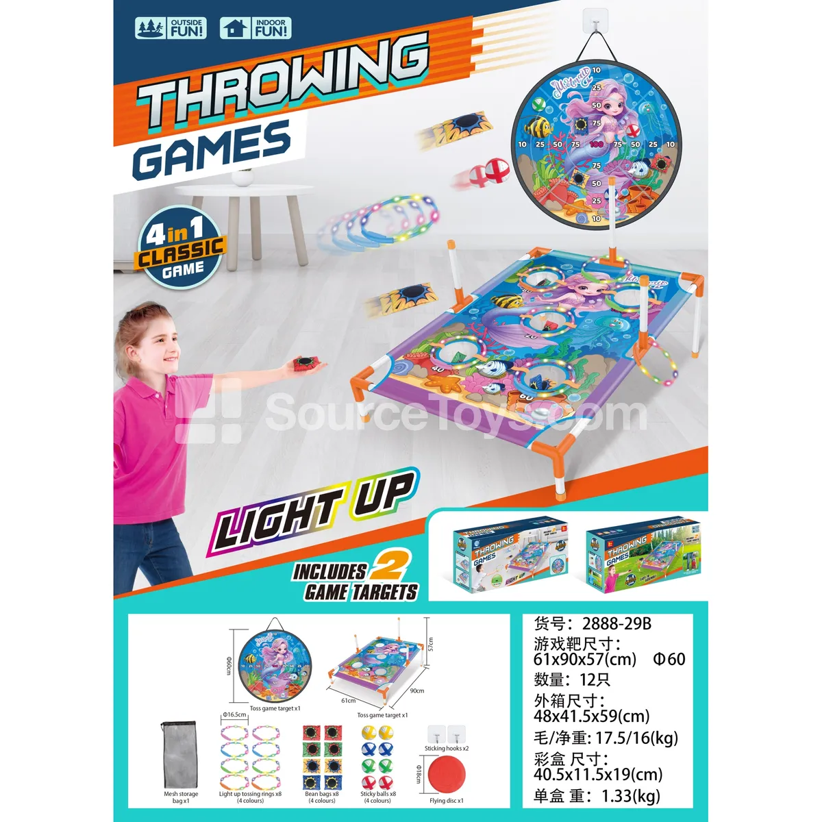 Mermaid Light-Up Ring Toss Stand