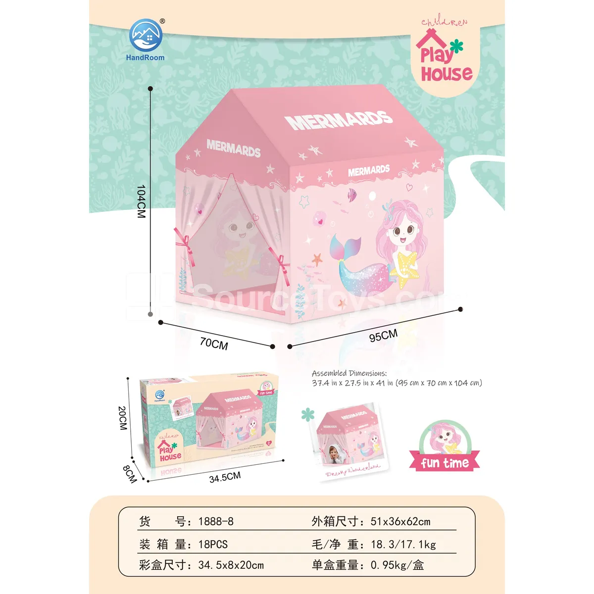 Pink Mermaid Play Tent