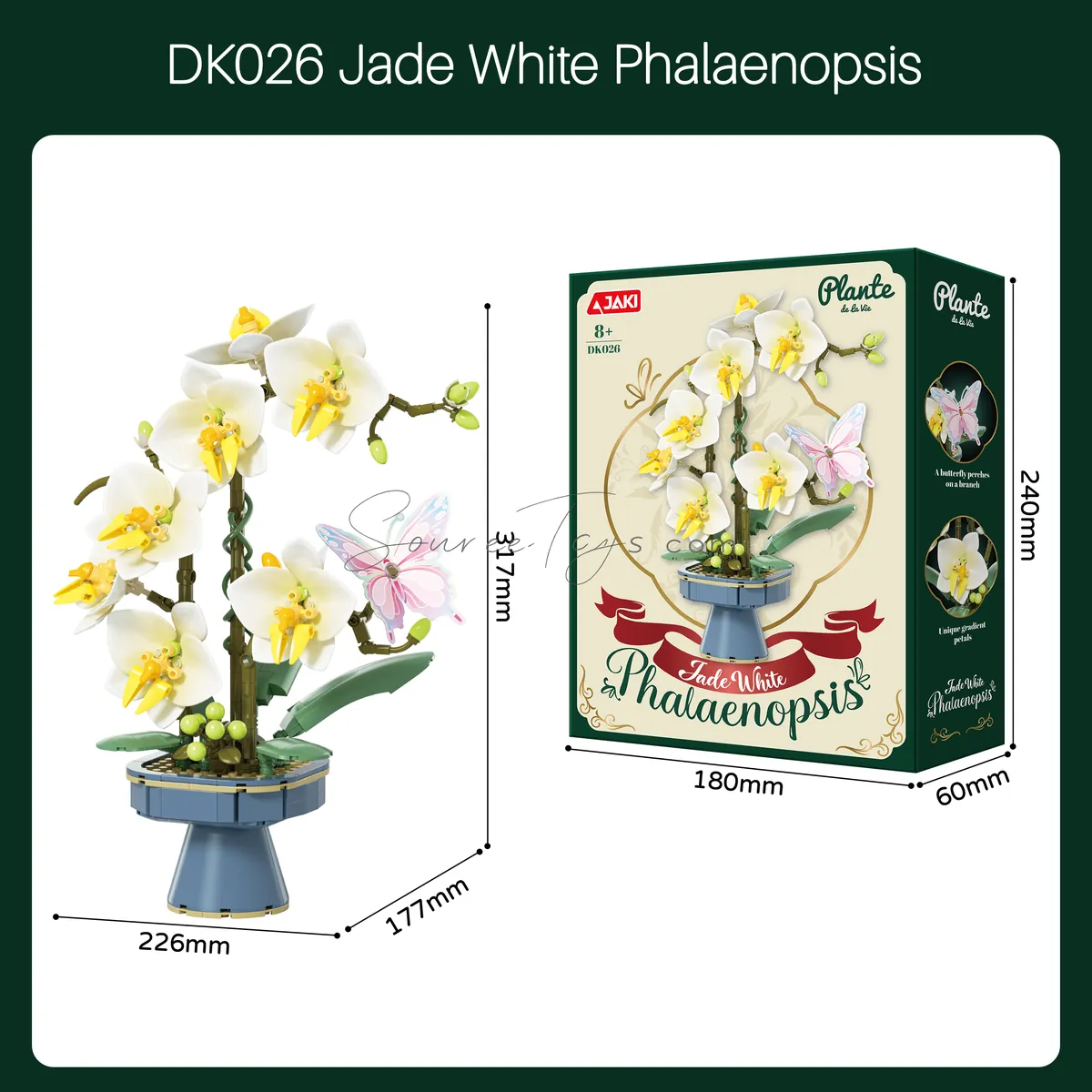 Jade White Phalaenopsis Orchid Artificial Plant Jade White Phalaenopsis Orchid Artificial Plant