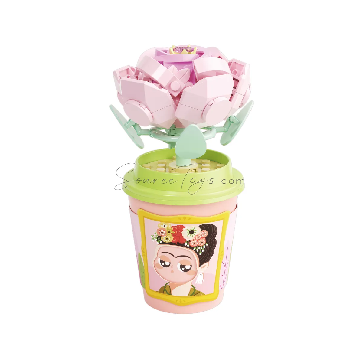 DIY Educational Building Blocks Art Cup Rose DIY Educational Building Blocks Art Cup Rose