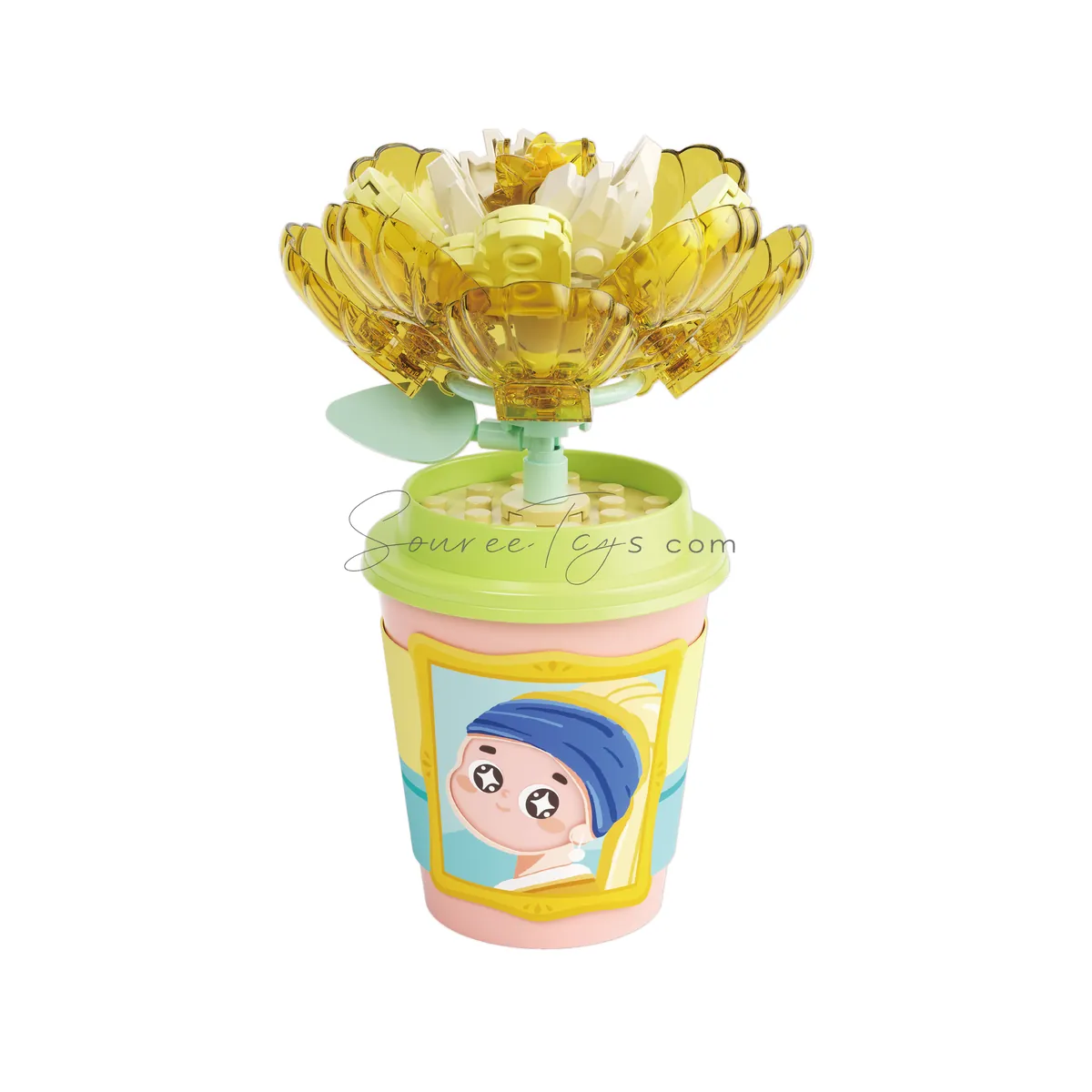 DIY Educational Building Blocks Peony Art Cup DIY Educational Building Blocks Peony Art Cup