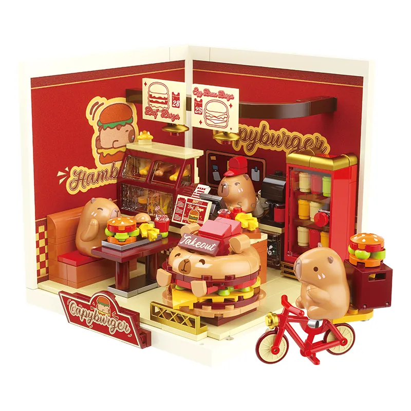 DIY Educational Building Blocks: Capybara Burger Shop DIY Educational Building Blocks: Capybara Burger Shop